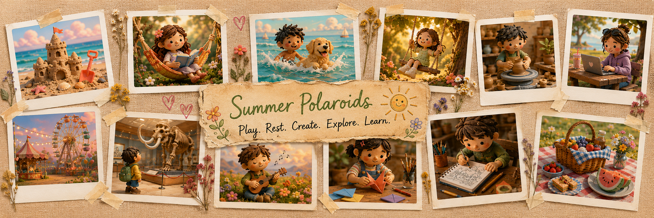 Summer Polaroids: Play, rest, create, explore, learn